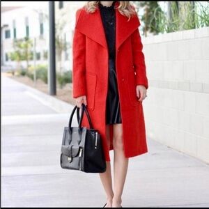 Stylish Red Long Coat